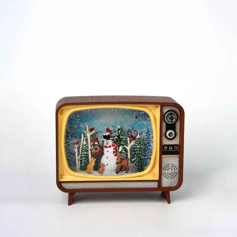 TV Retro Người tuyết Giáng sinh Quả cầu tuyết